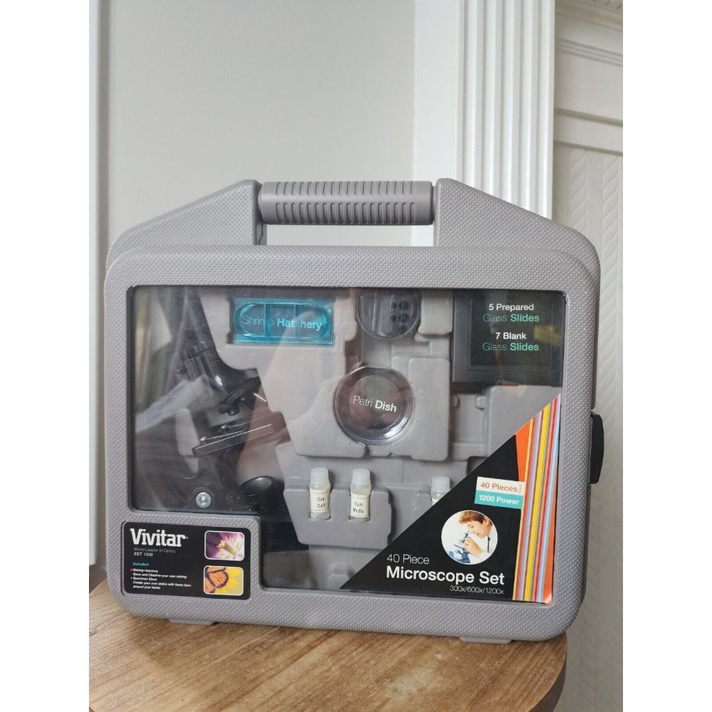 Vivitar 40 Piece Microscope Set: 300x, 600x and 1200x - 27a